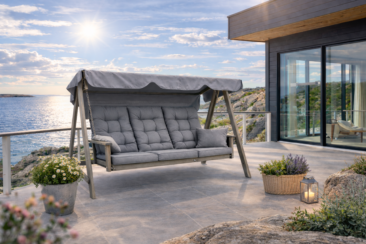 Hammock Eden Wood Mellby 3 sits, grålaserad