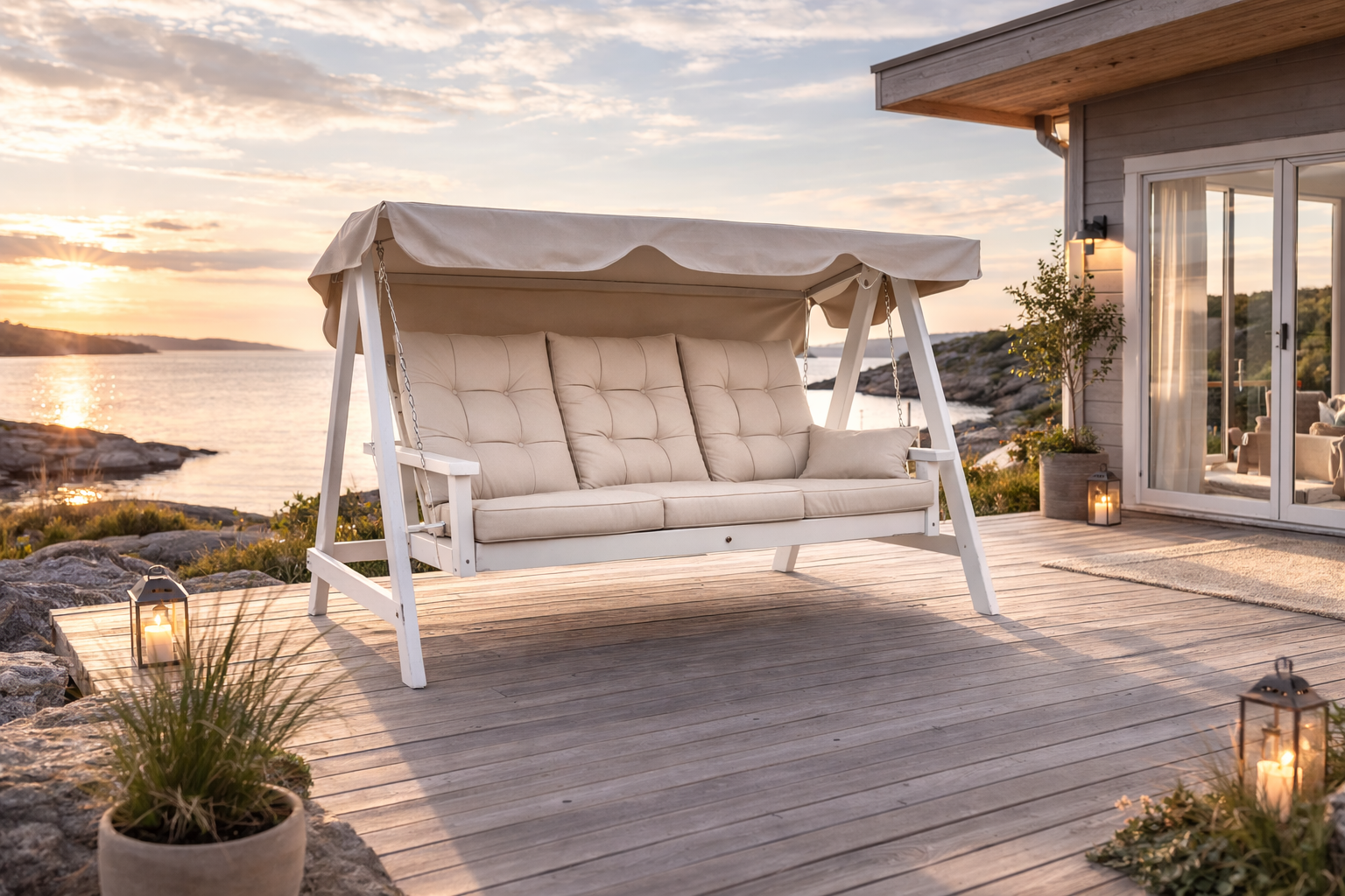 Hammock Eden Wood Mellby 3-sits, vitmålad