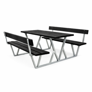 Bänkbord Eden Wood Wix med rygg komposit 180 cm