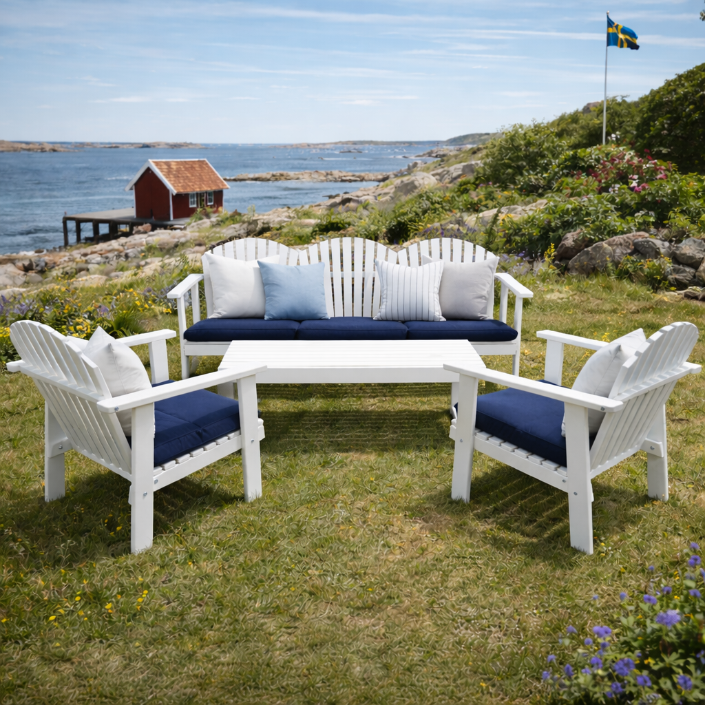 EW Sandhamn soffgrupp vitmålad