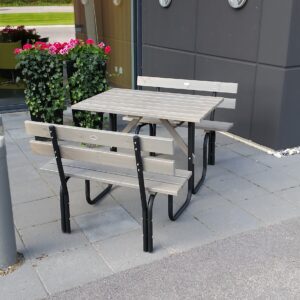 Bänkbord Eden Wood Stålpicknick, 100 cm grålaserad