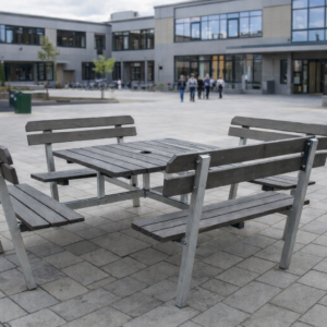 Bänkbord Eden Wood Quattro Stål grå